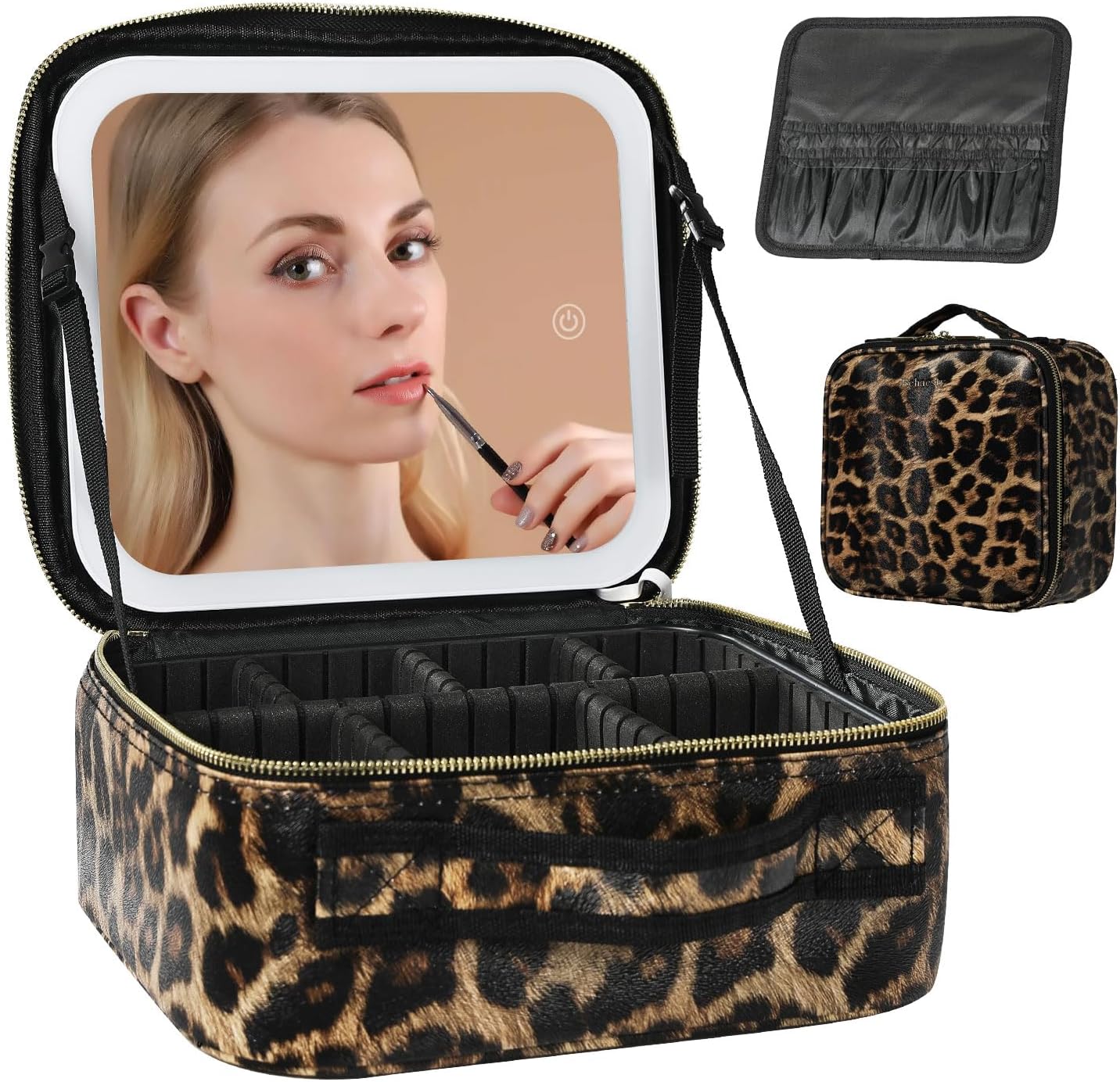 GlowCarry LumiCase Makeup Case Leopard Print