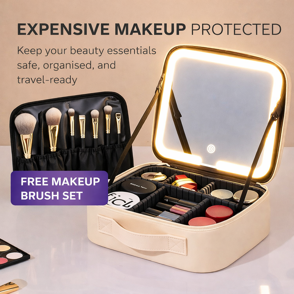 GlowCarry LumiCase Makeup Case Beige