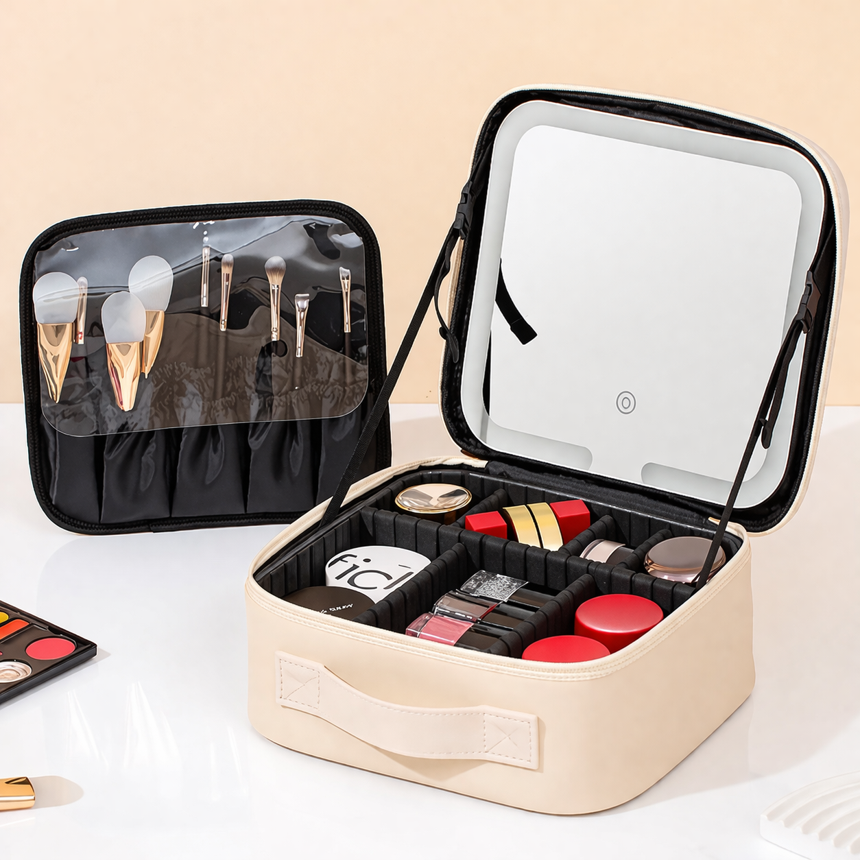 GlowCarry LumiCase Makeup Case Brown