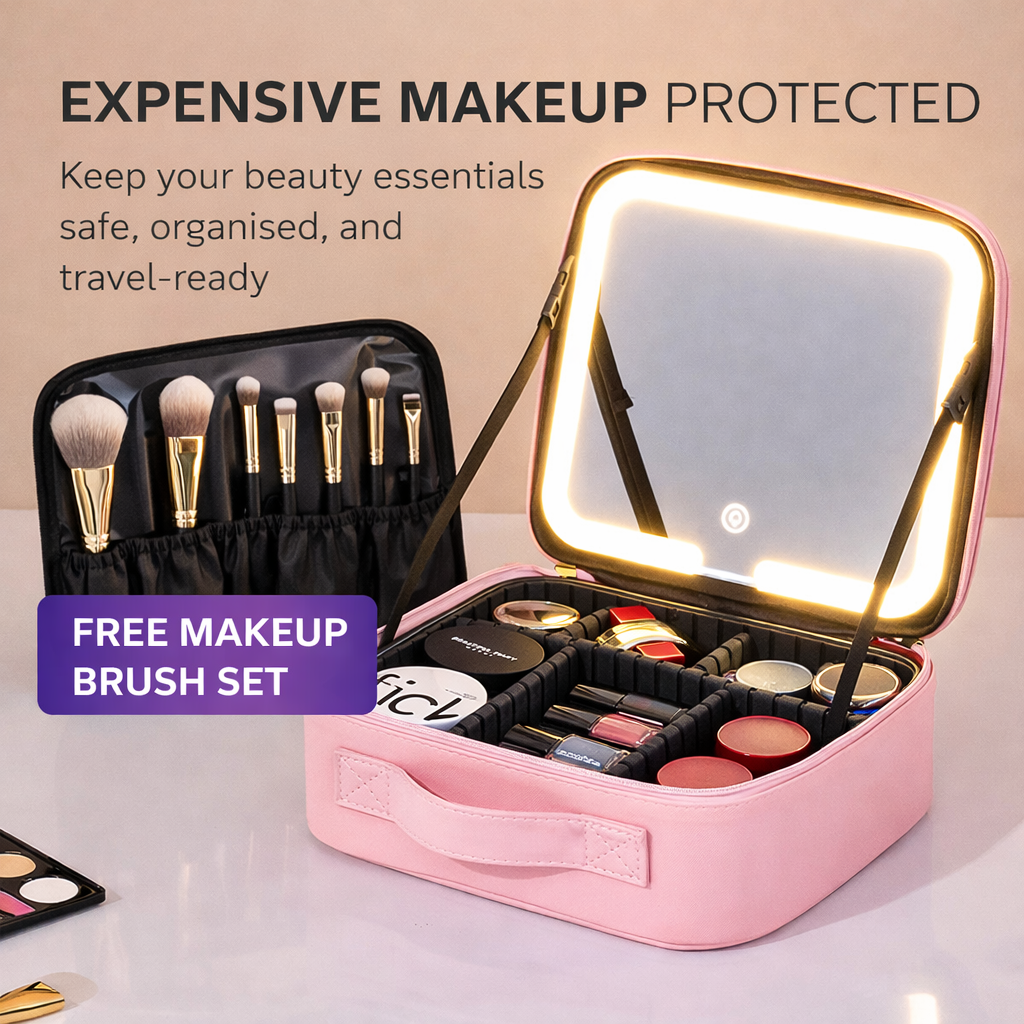 GlowCarry LumiCase Makeup Case Pink