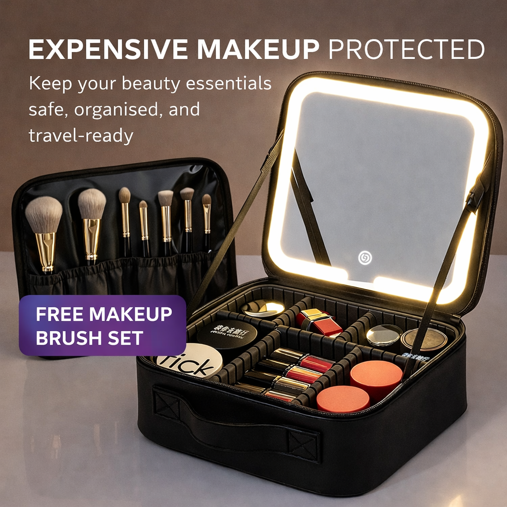 GlowCarry LumiCase Makeup Case Black